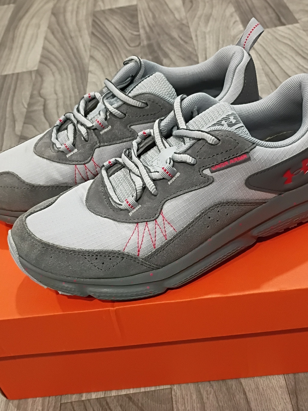 Under Armour Women' Gray and Pink Athletic Sneakers